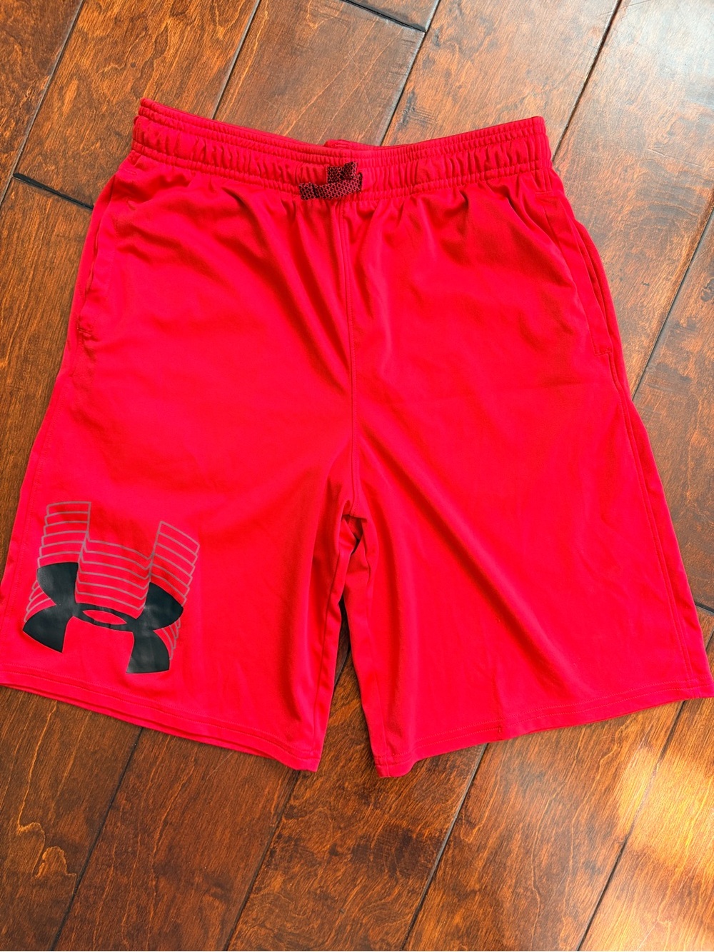Under Armour Men’s Red Athletic Shorts with Logo